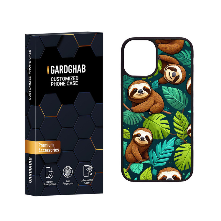 کاور گارد قاب مدل دور ژله ای پشت گلس هنری مناسب برای گوشی موبایل اپل iPhone 12 Mini