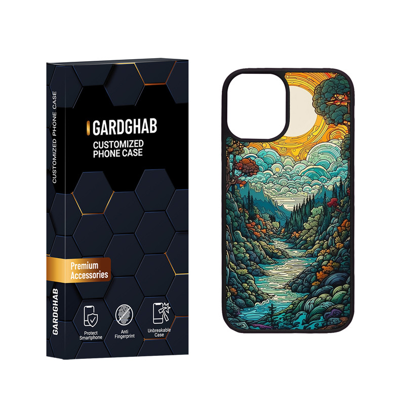 کاور گارد قاب مدل دور ژله ای هنری مناسب برای گوشی موبایل اپل iPhone 12 Mini