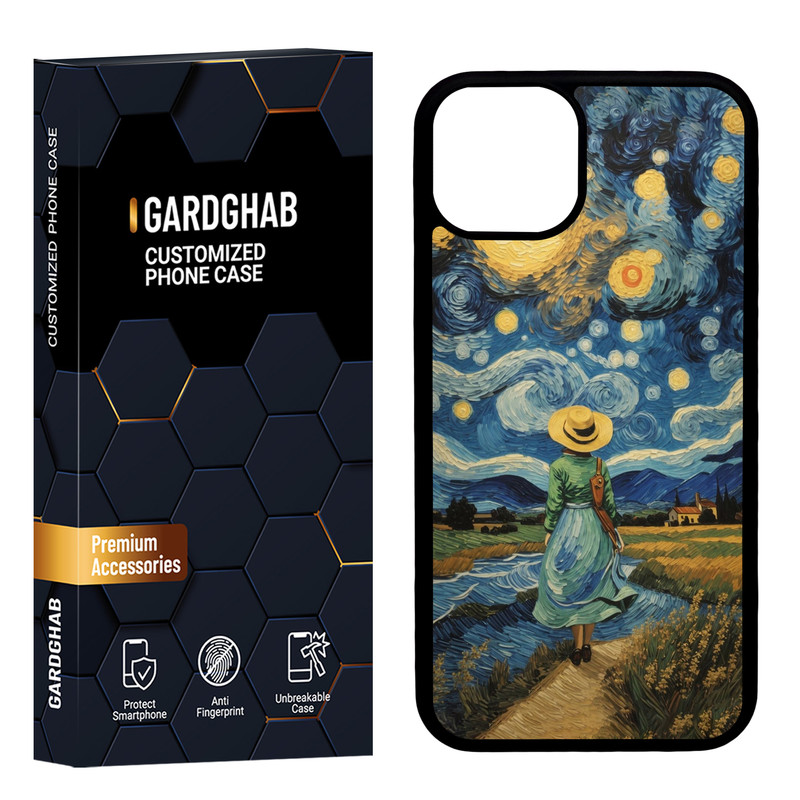 کاور گارد قاب مدل پشت گلس هنری مناسب برای گوشی موبایل اپل iPhone 13