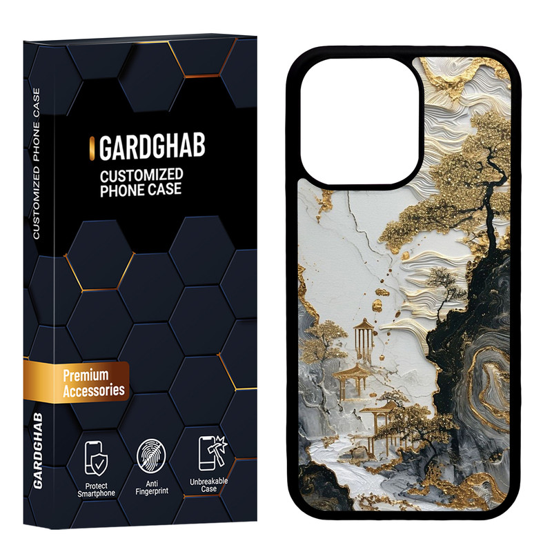 کاور گارد قاب مدل پشت گلس هنری مناسب برای گوشی موبایل اپل iPhone 13 Pro
