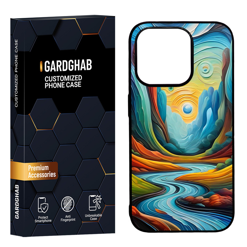کاور گارد قاب مدل دورژله ای پشت گلس هنری مناسب برای گوشی موبایل اپل iPhone15 pro