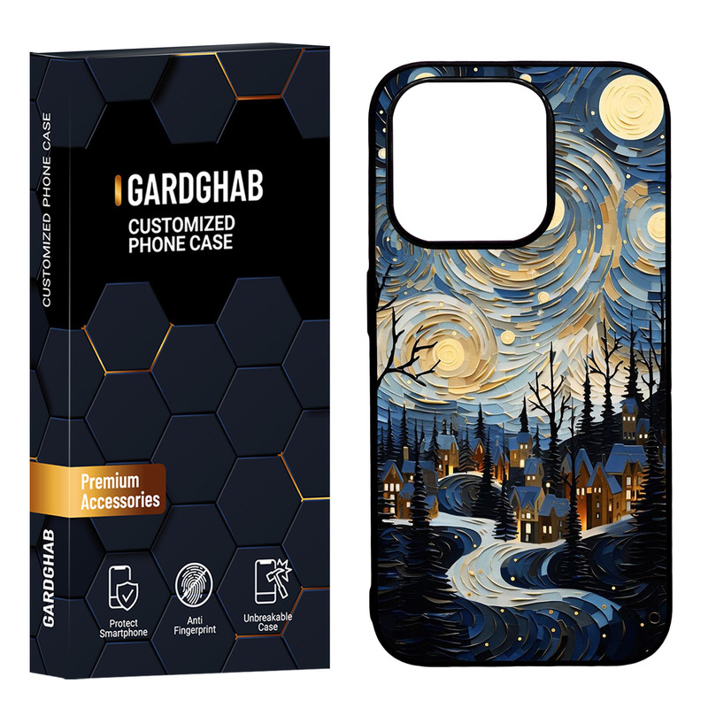 کاور گارد قاب مدل دور ژله ای پشت گلس طبیعت مناسب برای گوشی موبایل اپل iPhone15 pro