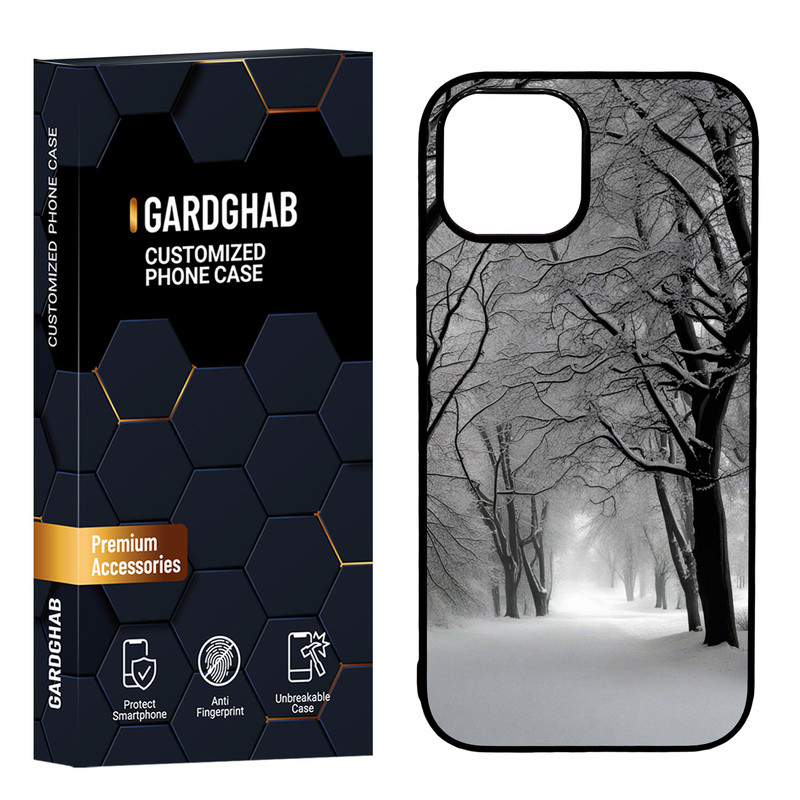 کاور گارد قاب مدل دور ژله ای پشت گلس طبیعت مناسب برای گوشی موبایل اپل iPhone 15