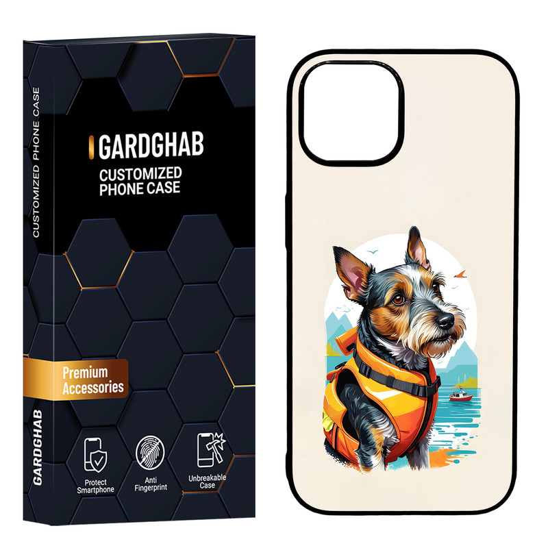 کاور گارد قاب مدل دور ژله ای پشت گلس هنری مناسب برای گوشی موبایل اپل iPhone 15