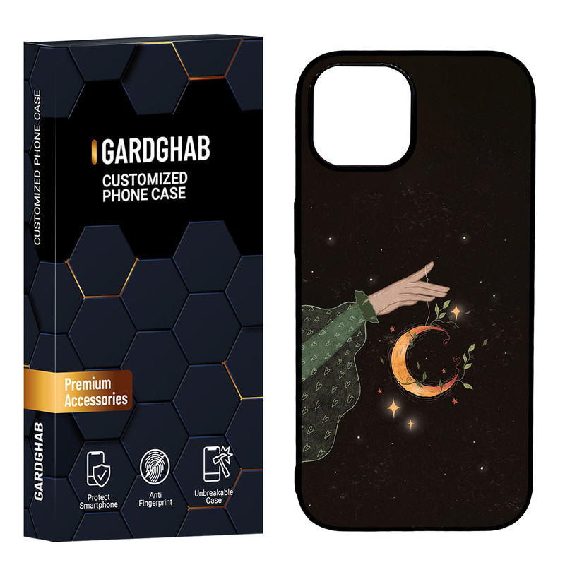 کاور گارد قاب مدل دور ژله ای پشت گلس هنری مناسب برای گوشی موبایل اپل iPhone 15
