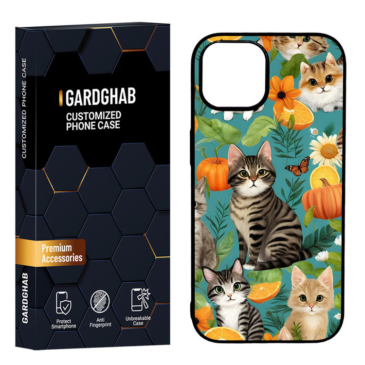کاور گارد قاب مدل دور ژله ای پشت گلس هنری مناسب برای گوشی موبایل اپل iPhone 15