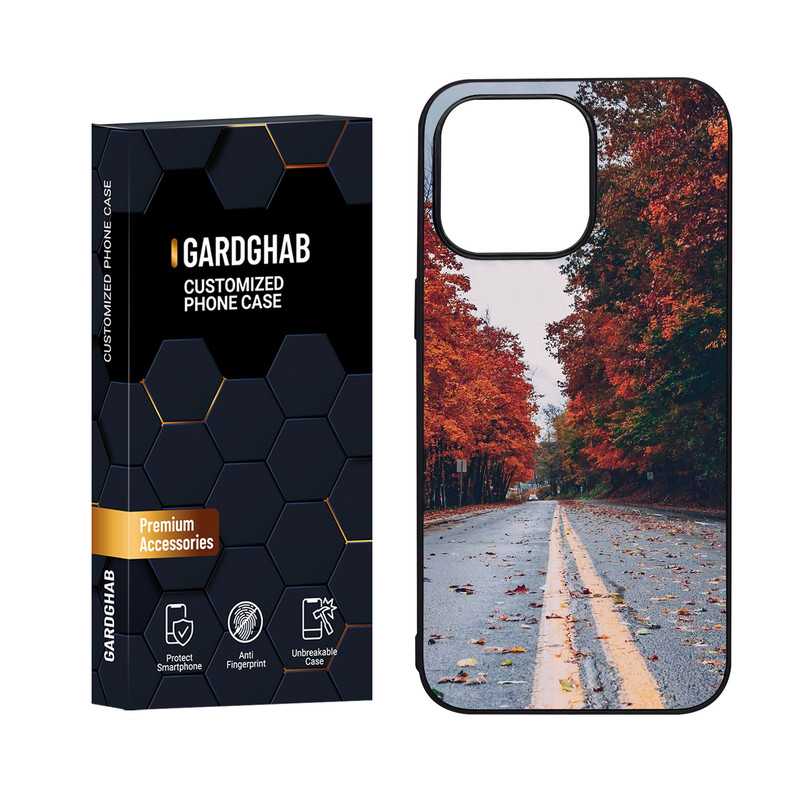 کاور گارد قاب مدل دور ژله ای پشت گلس منظره و طبیعت مناسب برای گوشی موبایل اپل iPhone 15 Pro Max