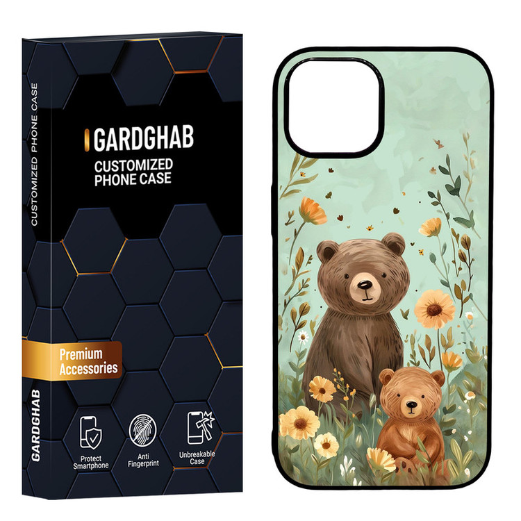 کاور گارد قاب مدل دور ژله ای پشت گلس فانتزی مناسب برای گوشی موبایل اپل iPhone 15