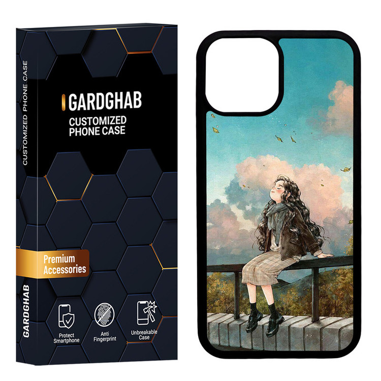 کاور گارد قاب مدل دورژله ای پشت گلس دخترانه مناسب برای گوشی موبایل اپل iPhone 13 Mini
