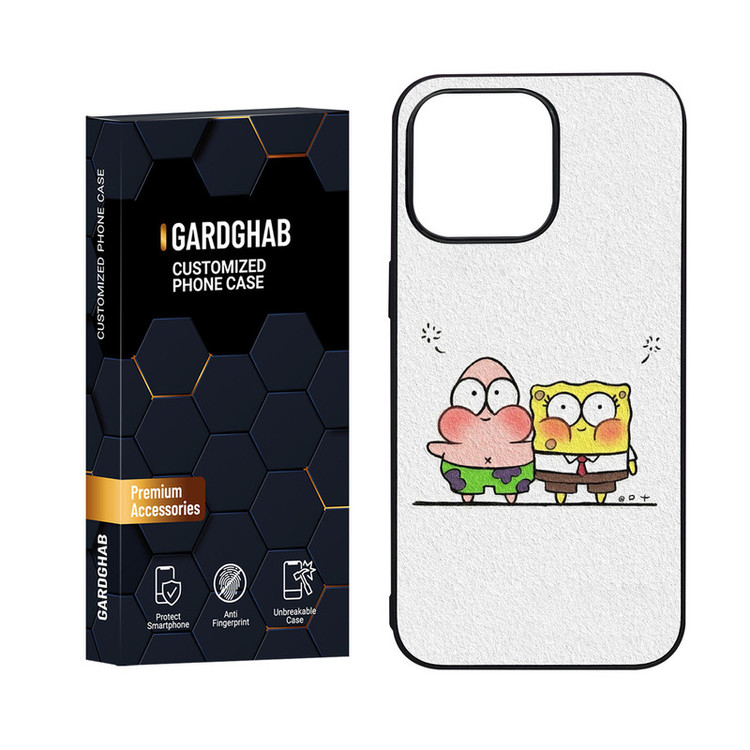 کاور گارد قاب مدل دور ژله ای پشت گلس هنری مناسب برای گوشی موبایل اپل iPhone 15 Pro Max