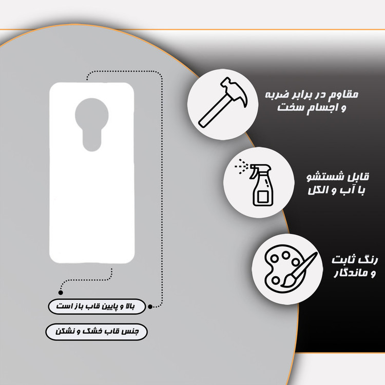 کاور قاب گارد مدل ساده مناسب برای گوشی موبایل نوکیا 7.2 / 6.2