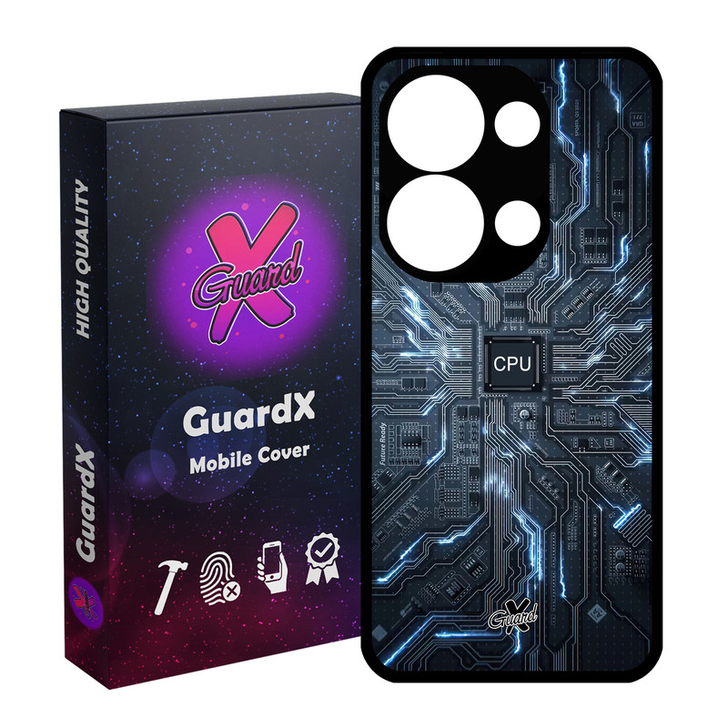 کاور گارد ایکس طرح CPU مدل قاب Glass10504 مناسب برای گوشی موبایل شیائومی Poco X6 5G / Note 13 Pro 5G