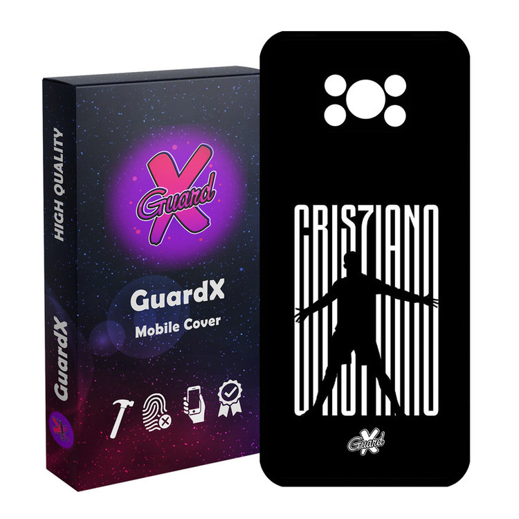 کاور گارد ایکس طرح CR7 مدل Glass10115 مناسب برای گوشی موبایل شیائومی Poco X3 Pro