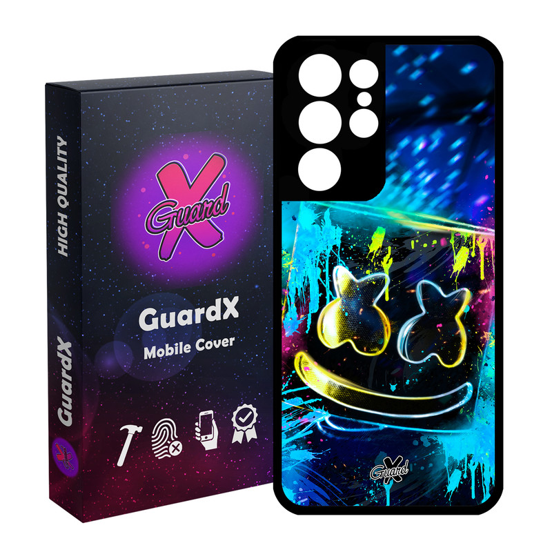 کاور گارد ایکس طرح Marshmello مدل Glass10104 مناسب برای گوشی موبایل سامسونگ Galaxy S21 Ultra