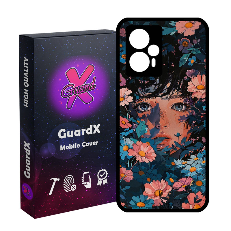کاور گارد ایکس طرح دختر گل مدل Glass10786 مناسب برای گوشی موبایل شیائومی Poco F5/Redmi Note 12 Turbo