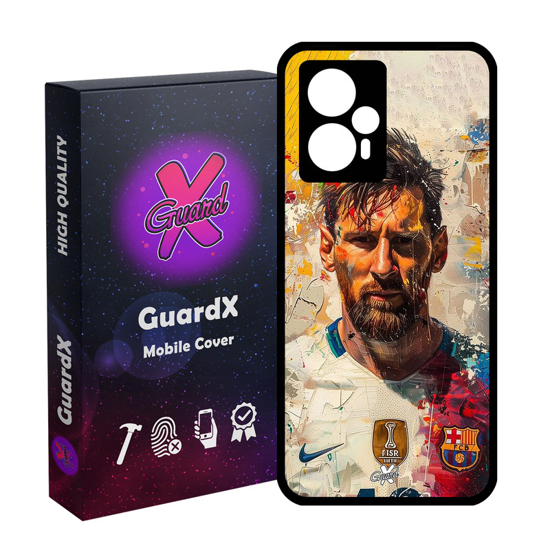 کاور گارد ایکس طرح لیونل مسی مدل Glass10703 مناسب برای گوشی موبایل شیائومی Poco F5/Redmi Note 12 Turbo