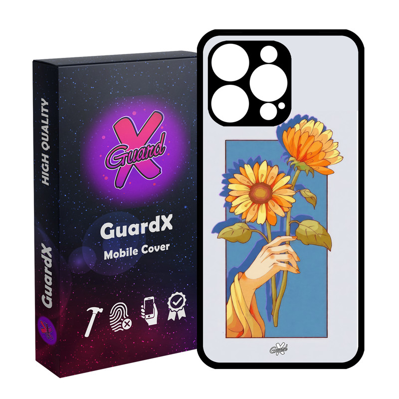کاور گارد ایکس طرح گل و دست مدل Glass10675 مناسب برای گوشی موبایل اپل iPhone 15 Pro Max