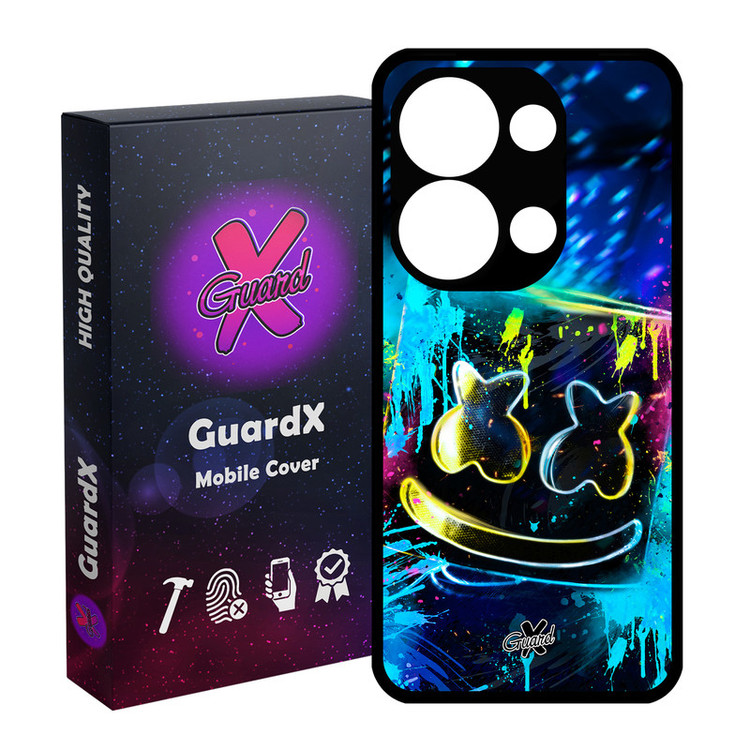 کاور گارد ایکس طرح Marshmello مدل Glass10104 مناسب برای گوشی موبایل شیائومی Redmi Note 13 Pro 4G / Poco M6 Pro 4G