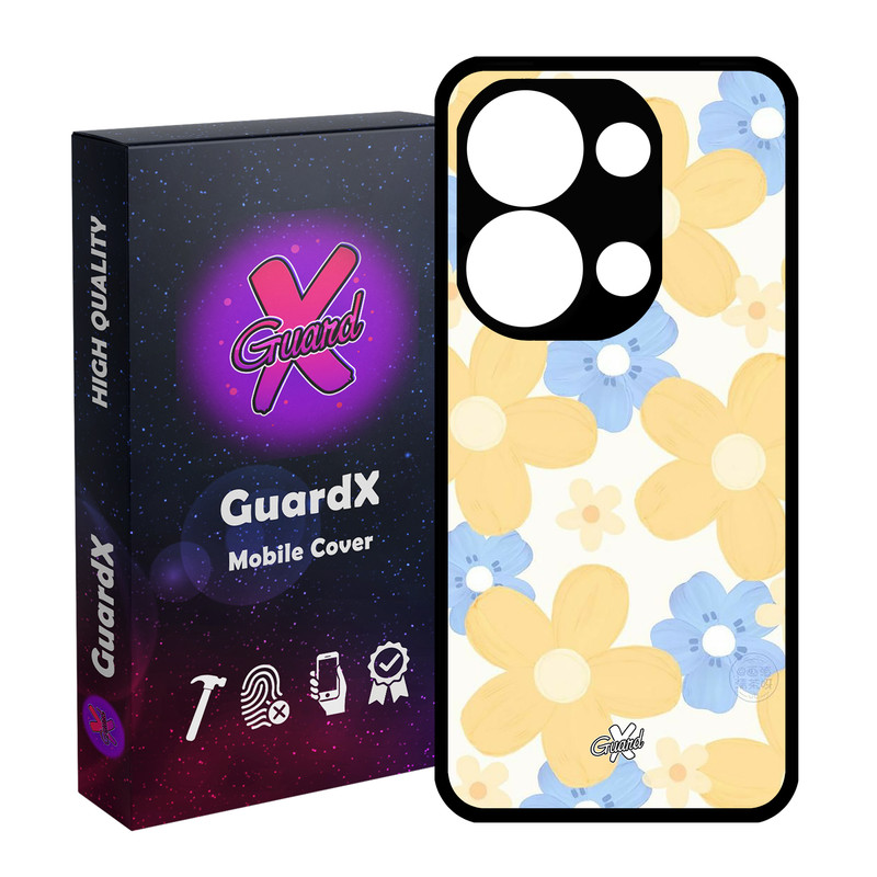 کاور گارد ایکس طرح Flower مدل قاب Glass10539 مناسب برای گوشی موبایل شیائومی Poco X6 5G / Note 13 Pro 5G