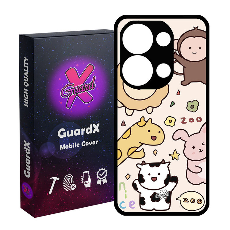 کاور گارد ایکس طرح باغ وحش مدل Glass10564 مناسب برای گوشی موبایل شیائومی Poco X6 5G / Note 13 Pro 5G