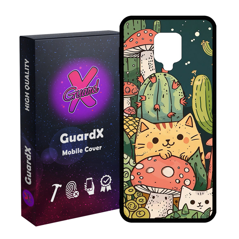 کاور گارد ایکس طرح گربه مدل Glass10782 مناسب برای گوشی موبایل شیائومی Redmi Note9 Pro/Note 9 Pro Max/Redmi Note 9S/MI Poco M2 Pro