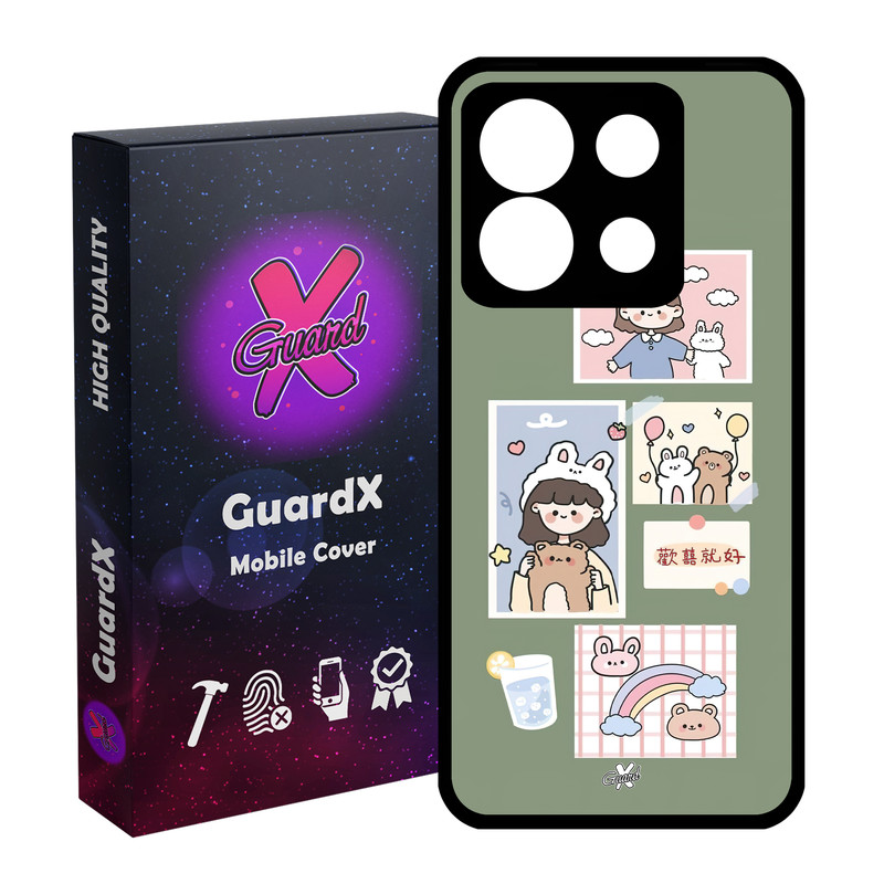 کاور گارد ایکس طرح Girl مدل Glass10514 مناسب برای گوشی موبایل شیائومی Redmi Note 13 5G