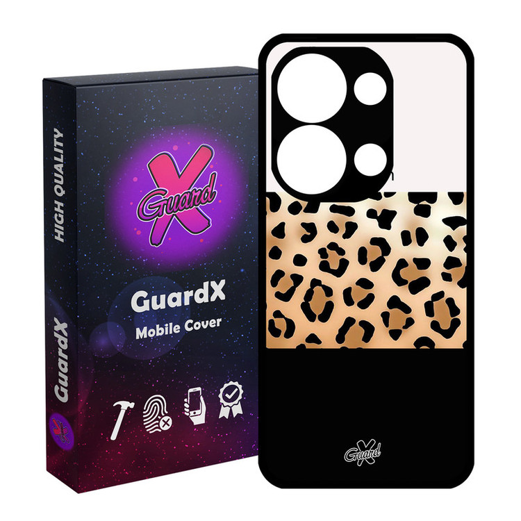 کاور گارد ایکس طرح پلنگی مدل Glass10395 مناسب برای گوشی موبایل شیائومی Poco X6 5G / Redmi Note 13 Pro 5G