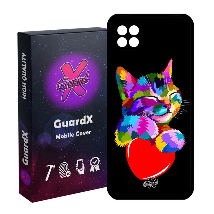 کاور گارد ایکس طرح گربه مدل Glass10269 مناسب برای گوشی موبایل سامسونگ Galaxy A22 5G