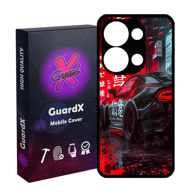 کاور گارد ایکس طرح ماشین مدل Glass10740 مناسب برای گوشی موبایل شیائومی Redmi Note 13 Pro 4G / Poco M6 Pro 4G