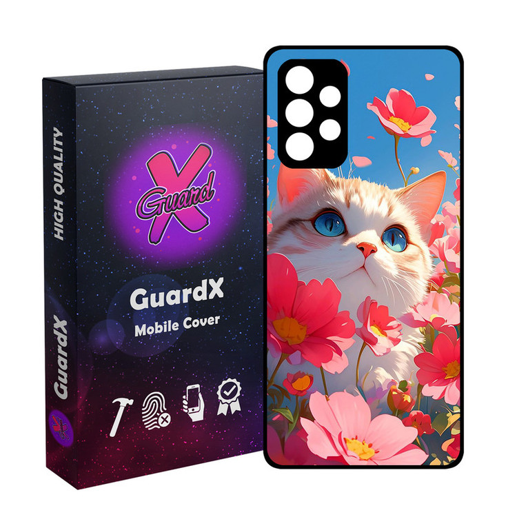 کاور گارد ایکس طرح گربه مدل Glass10742 مناسب برای گوشی موبایل سامسونگ Galaxy A52/A52S