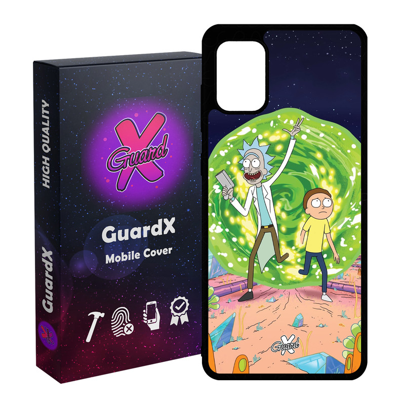 کاور گارد ایکس طرح Rick and Morty مدل Glass10190 مناسب برای گوشی موبایل سامسونگ Galaxy A31