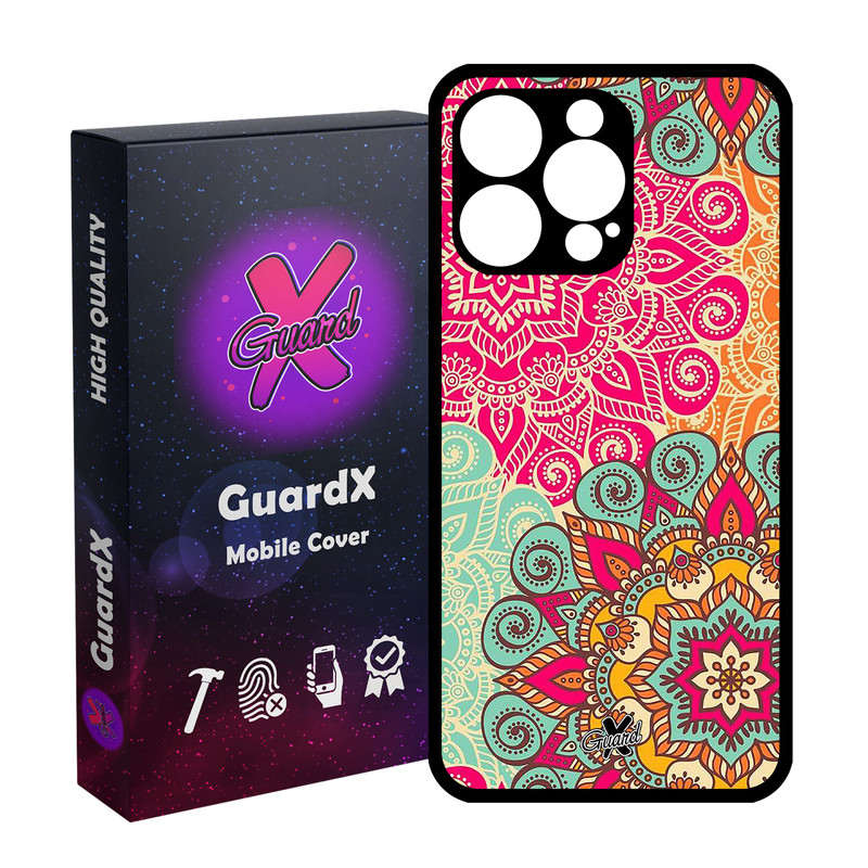 کاور گارد ایکس طرح Mandala مدل قاب Glass10214 مناسب برای گوشی موبایل اپل iPhone 15 Pro Max