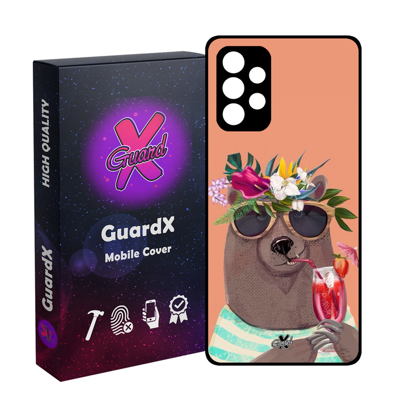 کاور گارد ایکس طرح خرس مدل Glass10645 مناسب برای گوشی موبایل سامسونگ Galaxy A32 4G