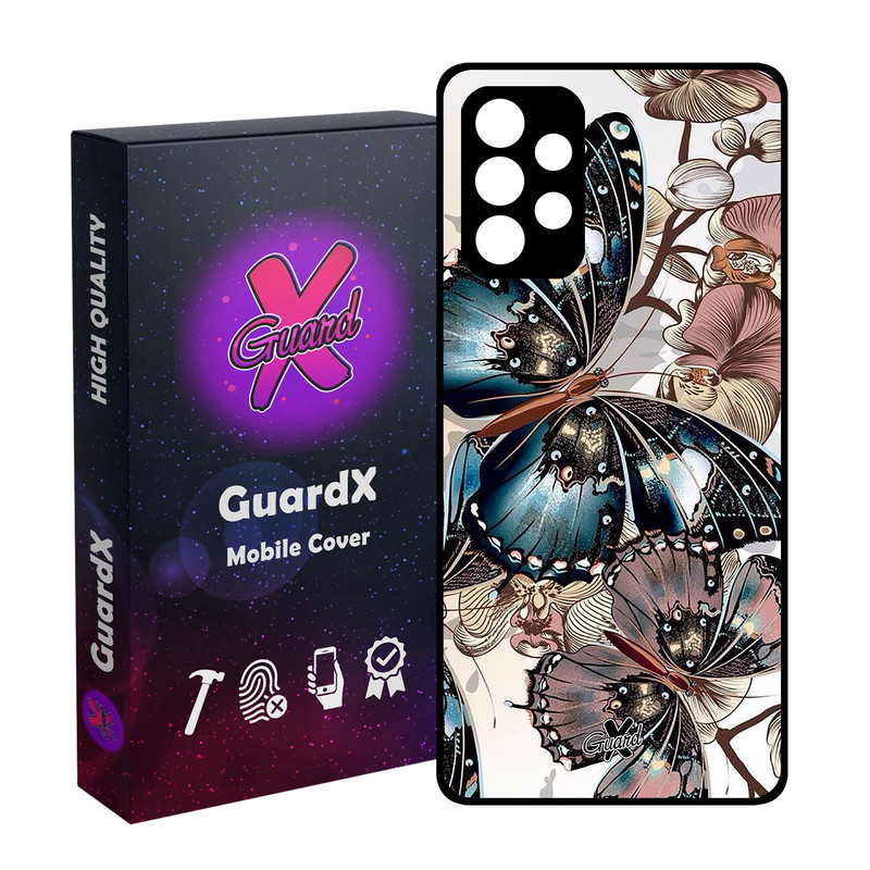 کاور گارد ایکس طرح پروانه مدل Glass10285 مناسب برای گوشی موبایل سامسونگ Galaxy A32 4G