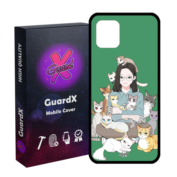 کاور گارد ایکس طرح زن و گربه مدل Glass10676 مناسب برای گوشی موبایل سامسونگ Galaxy Note 10 Lite / A81
