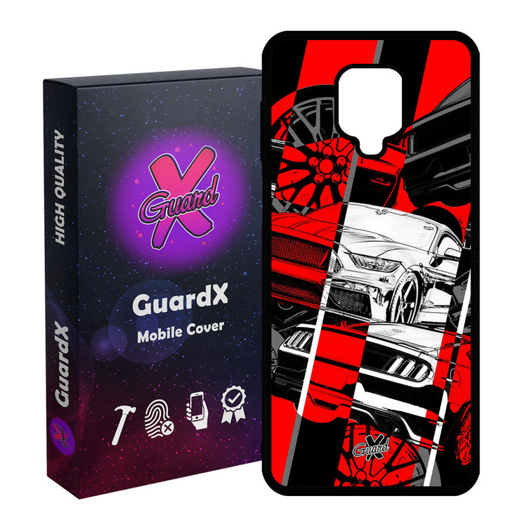 کاور گارد ایکس طرح خودرو مدل Glass10218 مناسب برای گوشی موبایل سامسونگ Redmi Note 9S / Note 9 Pro / Note 9 Pro Max