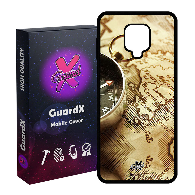 کاور گارد ایکس طرح نقشه مدل Glass10287 مناسب برای گوشی موبایل سامسونگ Redmi Note 9S / Note 9 Pro / Note 9 Pro Max