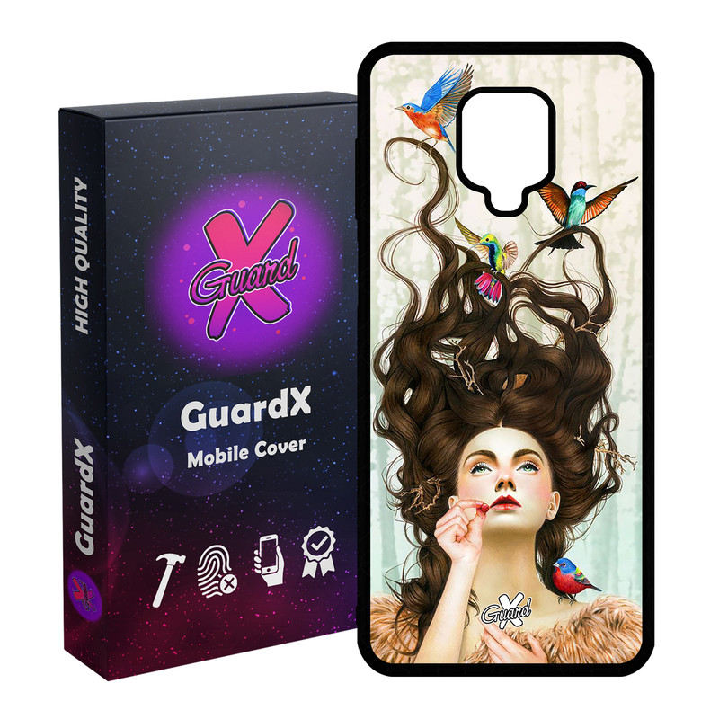 کاور گارد ایکس طرح Girl مدل Glass10290 مناسب برای گوشی موبایل شیائومی Redmi Note 9S / Note 9 Pro / Note 9 Pro Max