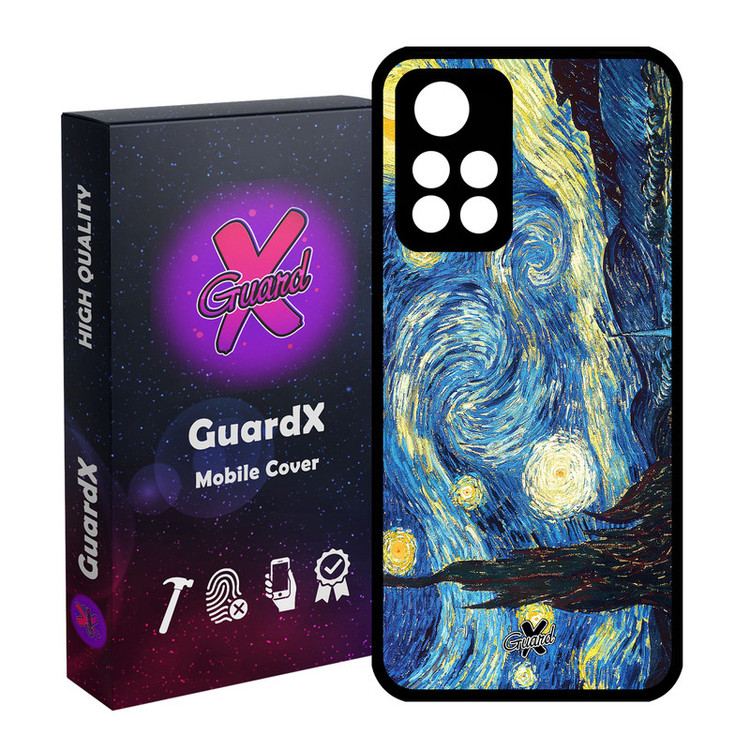 کاور گارد ایکس طرح Starry Night مدل Glass10110 مناسب برای گوشی موبایل شیائومی Poco M4 Pro 5G/Redmi Note 11T 5G/Redmi Note 11S 5G