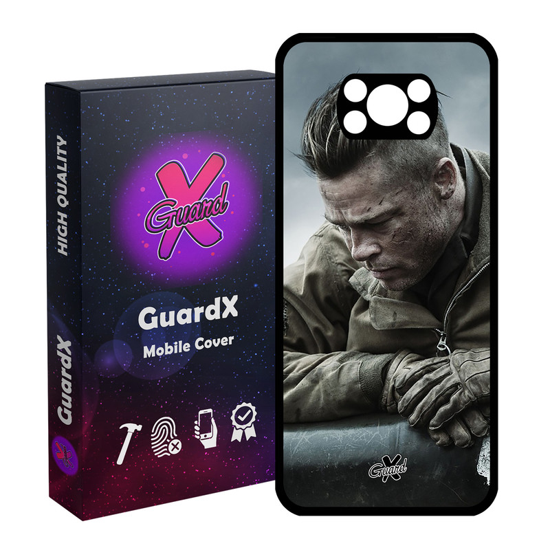 کاور گارد ایکس طرح Brad Pitt مدل Glass10134 مناسب برای گوشی موبایل شیائومی Poco X3 / Poco X3 NFC