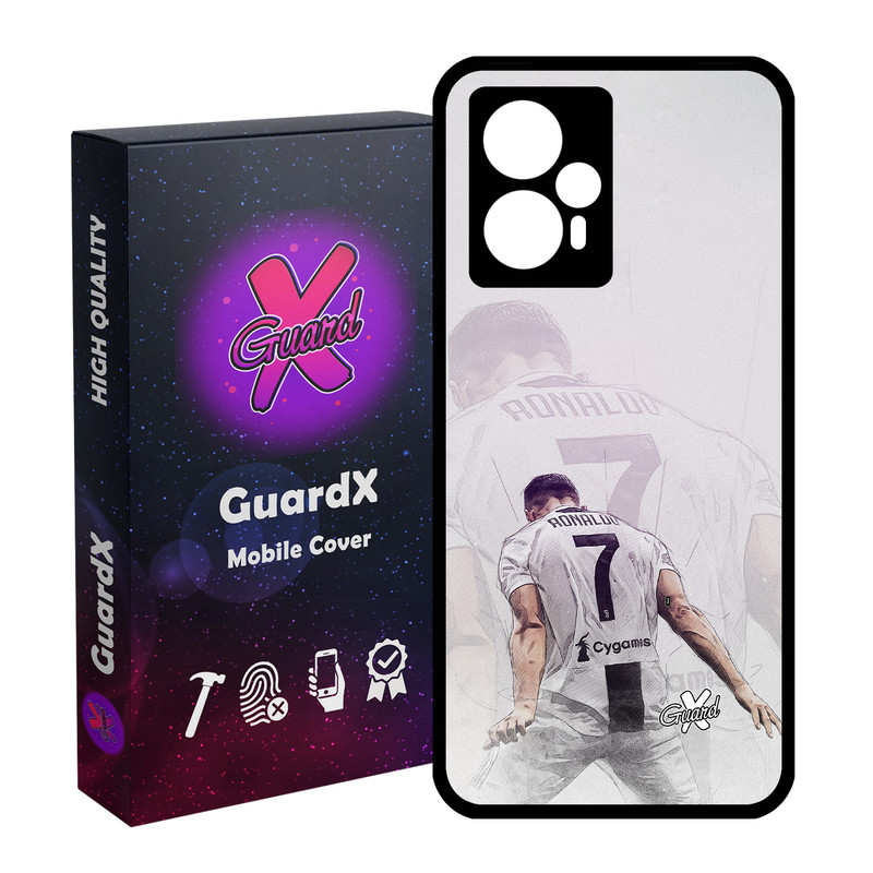کاور گارد ایکس طرح CR7 مدل Glass10189 مناسب برای گوشی موبایل شیائومی Poco F5/Redmi Note 12 Turbo