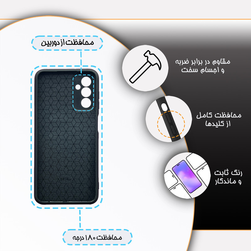 کاور گارد قاب مدل دورژله ای پشت گلس فانتزی مناسب برای گوشی موبایل سامسونگ Galaxy M13 4G