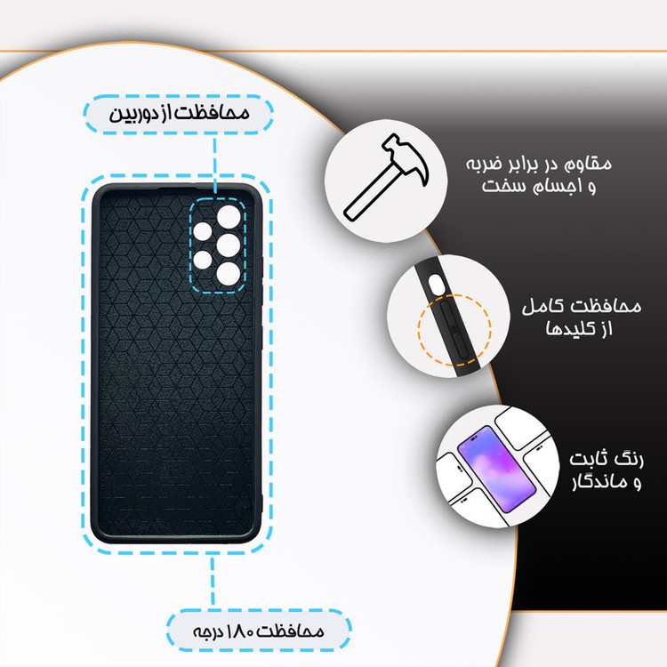 کاور گارد قاب مدل دورژله ای پشت گلس فانتزی مناسب برای گوشی موبایل سامسونگ Galaxy A32 4G