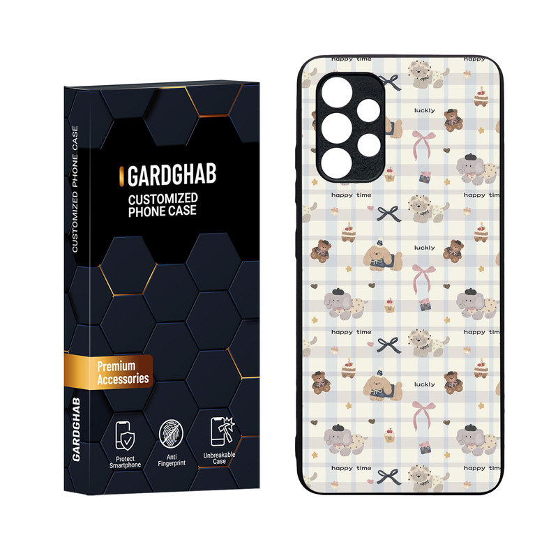 کاور گارد قاب مدل دورژله ای پشت گلس فانتزی مناسب برای گوشی موبایل سامسونگ Galaxy A32 4G