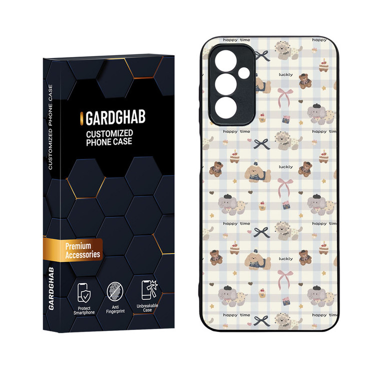 کاور گارد قاب مدل دورژله ای پشت گلس فانتزی مناسب برای گوشی موبایل سامسونگ Galaxy M13 4G