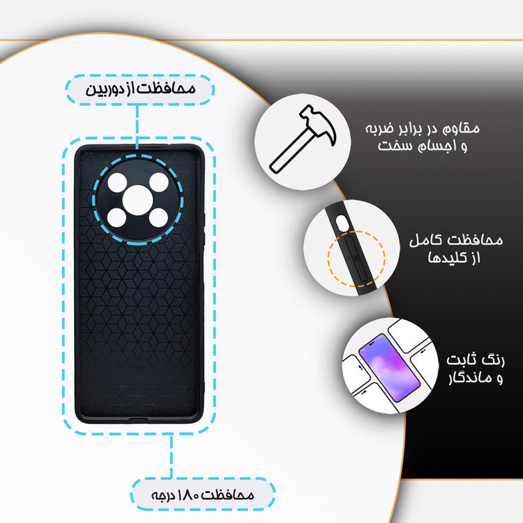 کاور گارد قاب مدل تکست مناسب برای گوشی موبایل آنر Honor X9 5G/X9 4G
