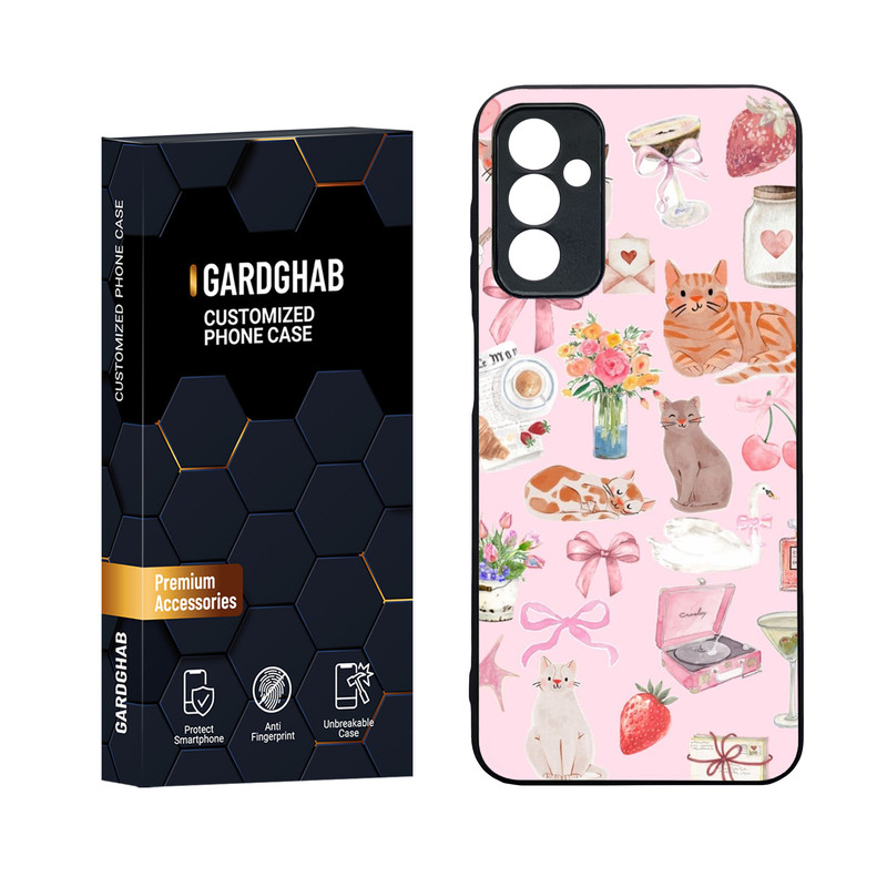 کاور گارد قاب مدل دورژله ای پشت گلس فانتزی مناسب برای گوشی موبایل سامسونگ Galaxy M13 4G