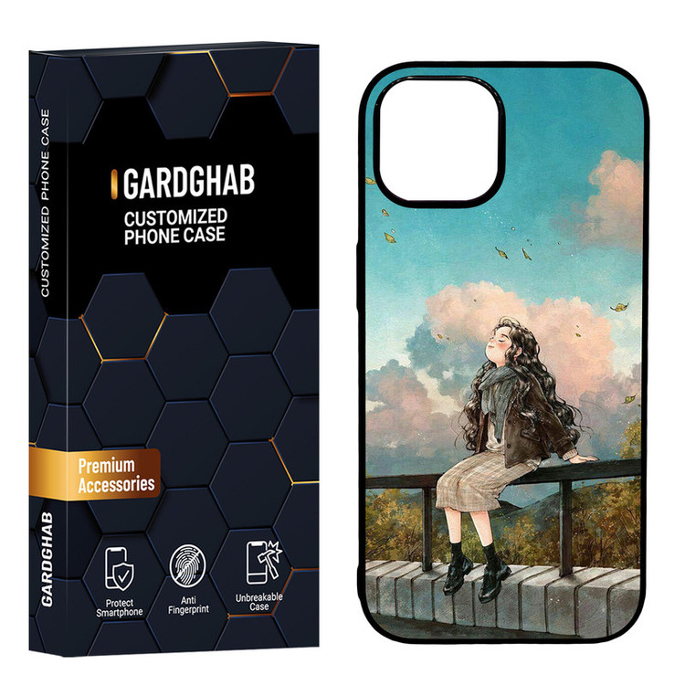 کاور گارد قاب مدل دور ژله ای پشت گلس دخترانه مناسب برای گوشی موبایل اپل iPhone 15