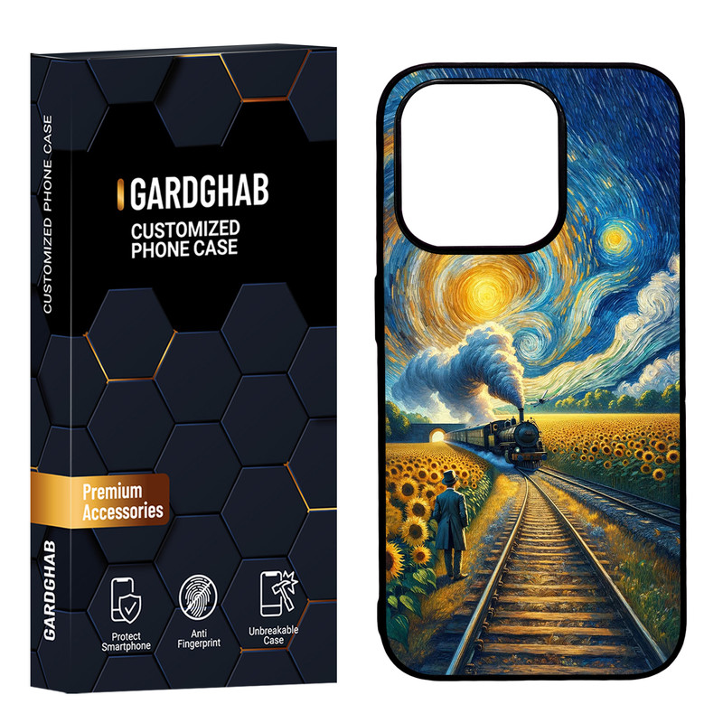 کاور گارد قاب مدل دورژله ای پشت گلس هنری مناسب برای گوشی موبایل اپل iPhone15 pro