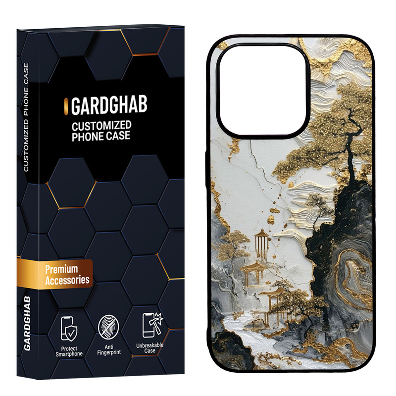 کاور گارد قاب مدل دور ژله ای پشت گلس طبیعت مناسب برای گوشی موبایل اپل iPhone15 pro